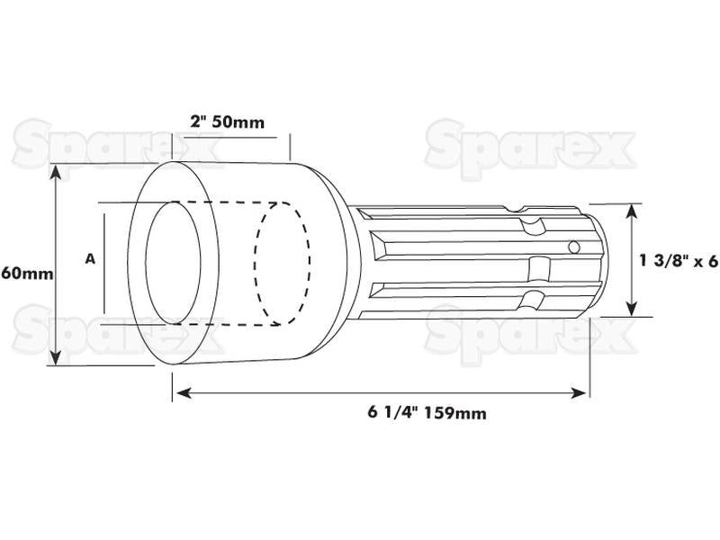 Adaptador PTO - Diametro Ø25mm x Male spline 1 3/8'' - 6. (S.15719)