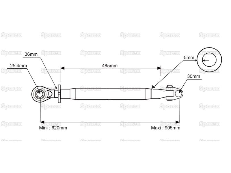 3º ponto (Cat.30mm/2) Comprimento minimo 620mm (S.1591)