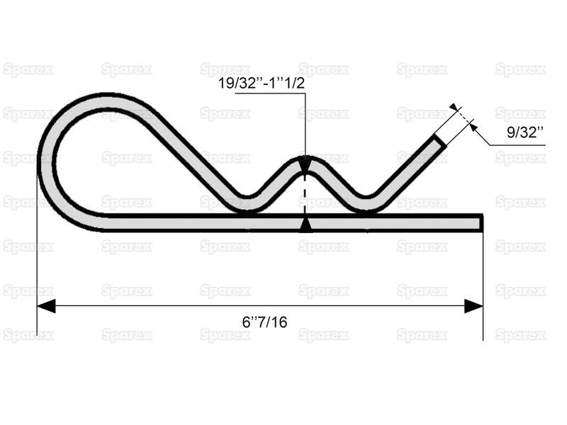 Cavilha tipo R Ø7mm x 163mm (S.15)