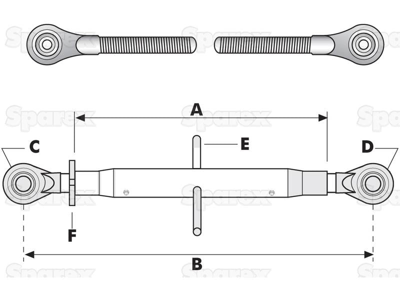 3º ponto (Cat.2/2) Comprimento minimo 530mm (S.16073)