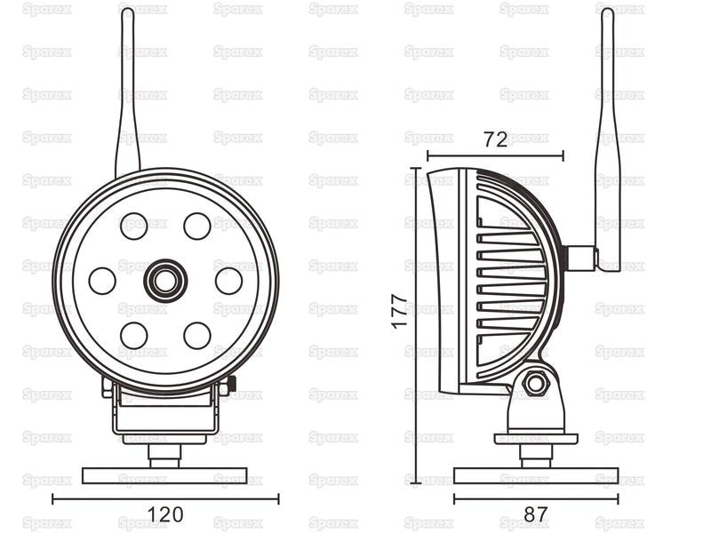 LED Luz de trabalho com câmara integrada, sem fios, 10-32V (S.162182)