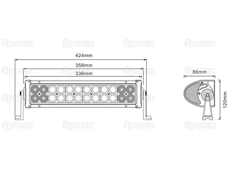 LED Barra plana, 410mm, 4200 Lumens, 10-30V (S.162196)