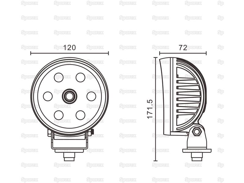 LED Luz de trabalho com câmara integrada, Wired, 12V (S.162713)