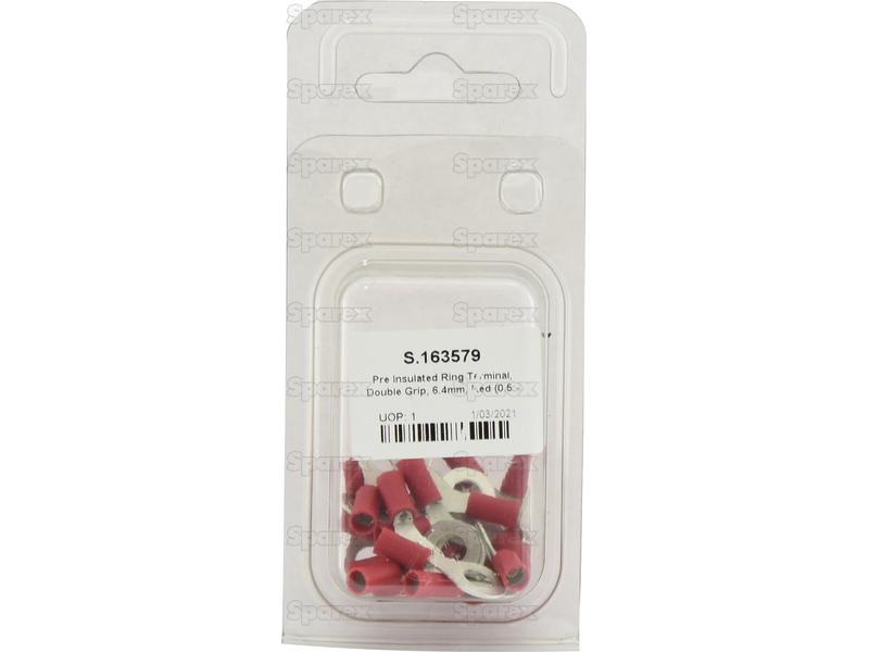 Terminal, Aperto Duplo, 6.4mm, Vermelho (0.5 - 1.5mm) (Agripak 25 un) (S.163579)