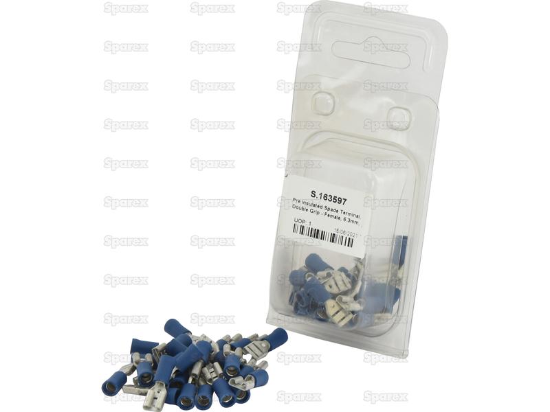 Terminal, Aperto Duplo - Fêmea, 6.3mm, Azul (1.5 - 2.5mm) (Agripak 25 un) (S.163597)