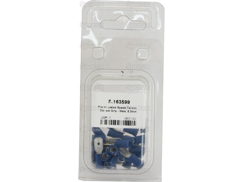 Terminal, Aperto Duplo - Macho, 6.3mm, Azul (1.5 - 2.5mm) (Agripak 25 un) (S.163599)