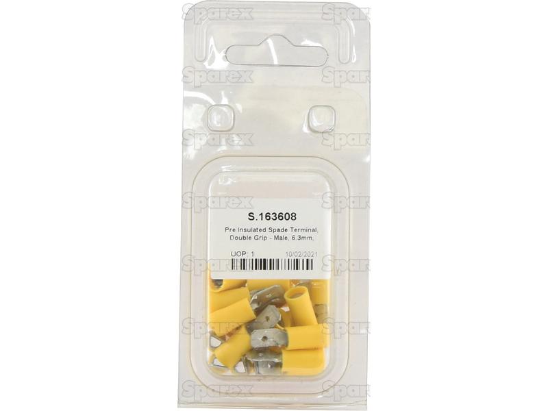 Terminal, Aperto Duplo - Macho, 6.3mm, Amarela (4.0 - 6.0mm) (Agripak 25 un) (S.163608)