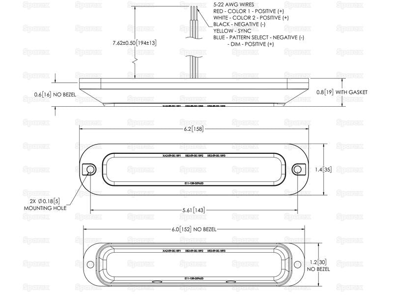 Farolim LED Perigo, 6 LEDs, Cor de luz: Transparente (S.164691)