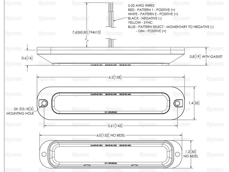 Farolim LED Perigo, 12 LEDs, Cor de luz: amarelo / Transparente (S.164692)