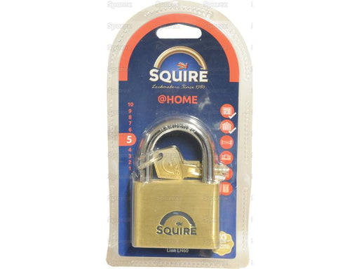 Squire Solid Brass Lion Range Padlock - Key Alike - Brass, Largura da estrutura em: 60mm (Classificação de segurança: 5) (S.164755)