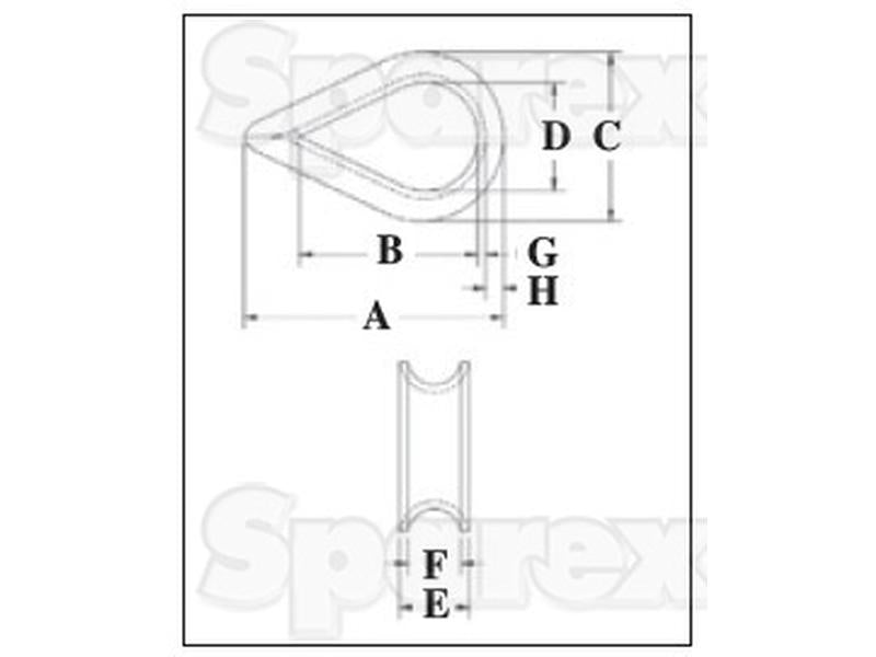 Anel de cabo de aço G411 - Ø8mm (4 un) (S.164938)