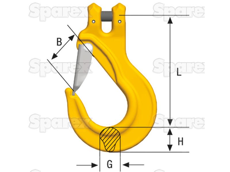 Gancho de cavilha para funda - EGKN-8-10, Diâmetro da corrente: 8mm (S.165043)