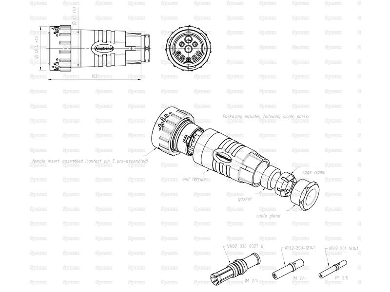 Ficha ISOBUS Duramate™ 10mm² (S.165261)