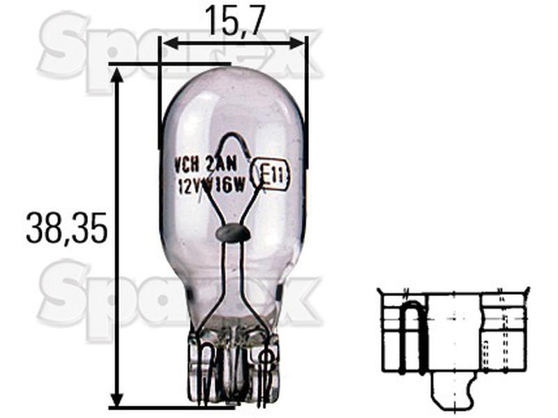 Lâmpada 12V 16W W2.1x9.5d Blister (S.165736)