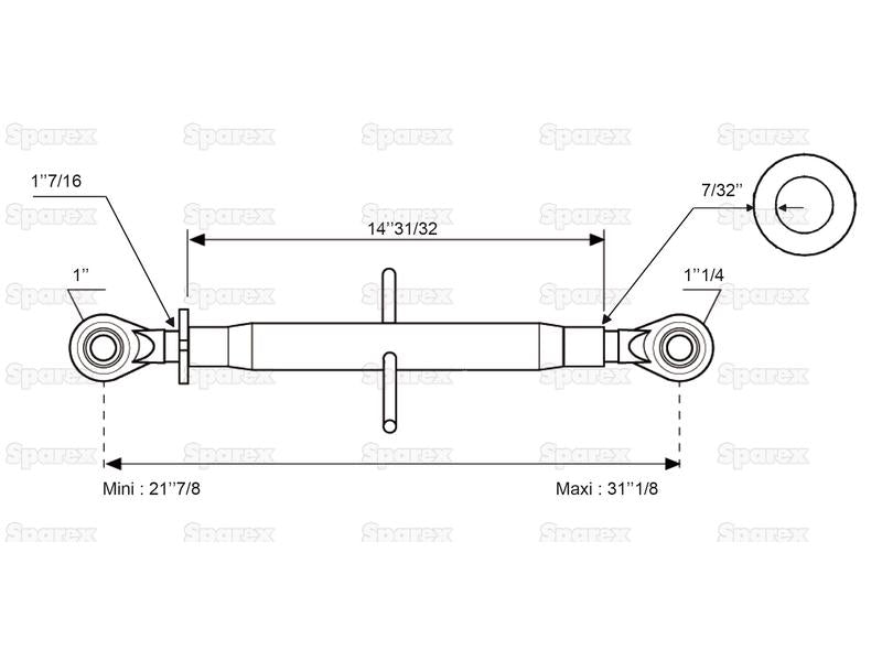 3º ponto (Cat.3/2) Comprimento minimo 555mm (S.16839)