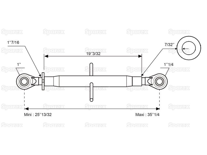 3º ponto (Cat.3/2) Comprimento minimo 670mm (S.16842)