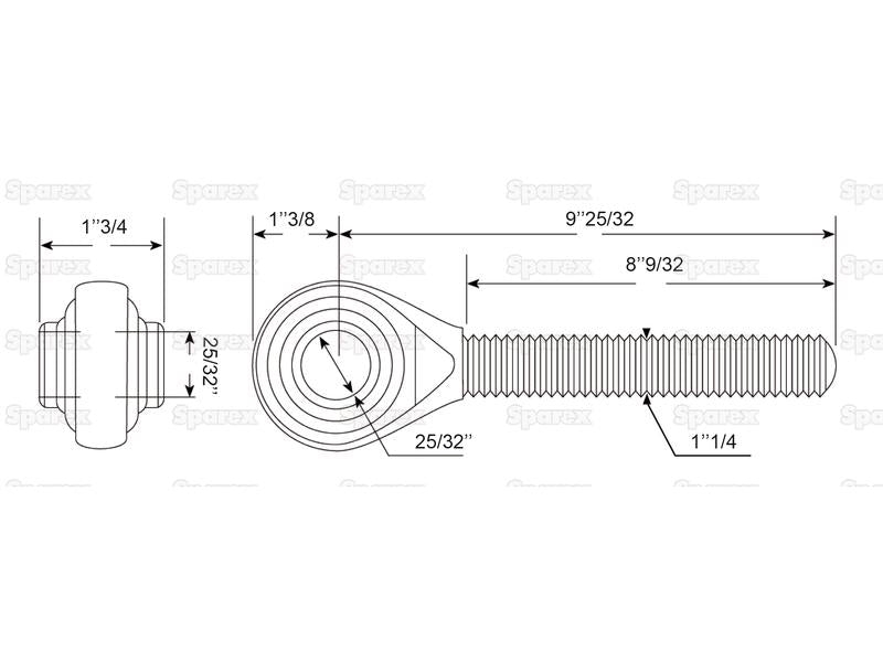 Olhal 3º ponto - 1 1/4'' UNC - Cat.20mm (S.17192)