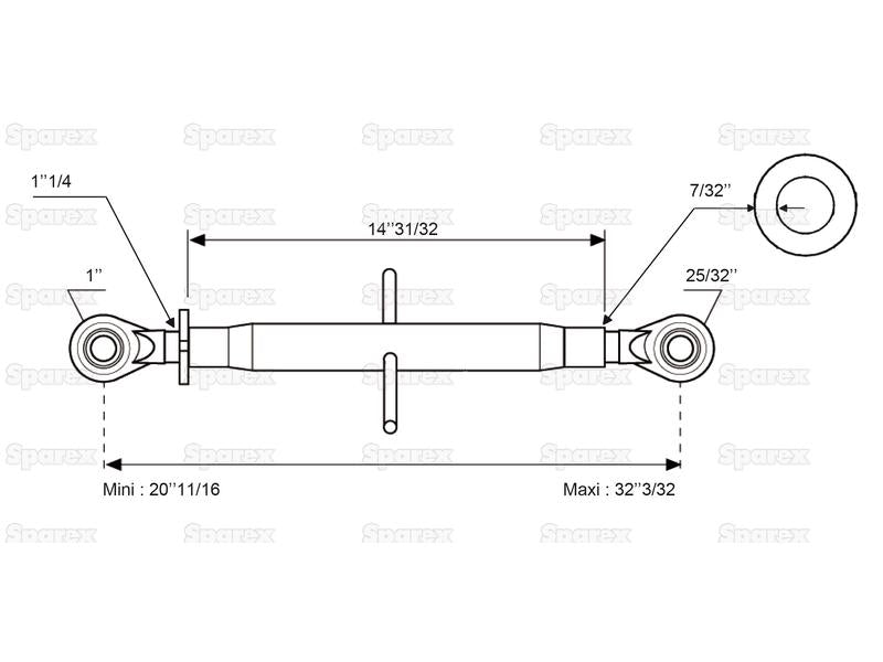 3º ponto (Cat.20mm/2) Comprimento minimo 525mm (S.17193)