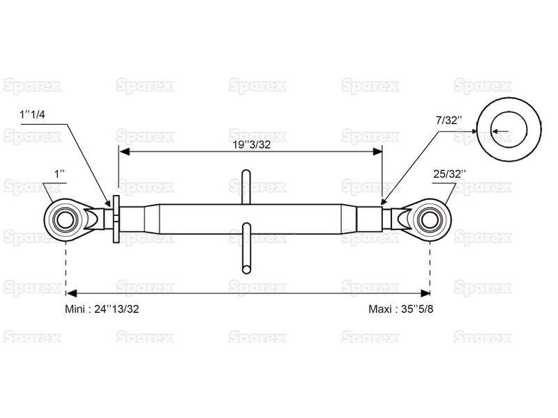 3º ponto (Cat.20mm/2) Comprimento minimo 620mm (S.17194)