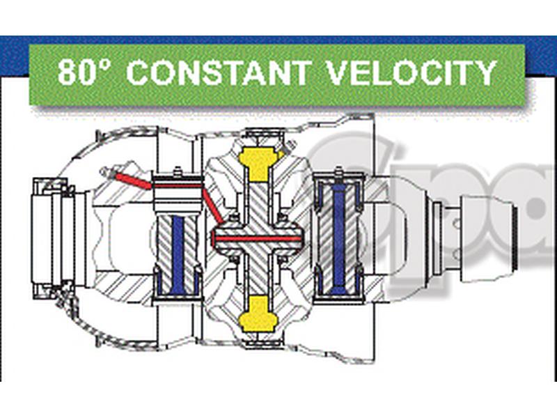 Transmissão Homocinética - um lado, (Lz) Comprimento 1010mm, 1 3/8 x 6 estrias 80° Homocinetica to 1 3/8'' x 6 estrias com forquilhas (S.20211)