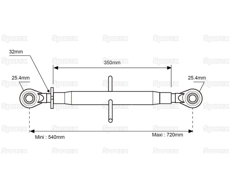 3º ponto (Cat.2/2) Comprimento minimo 540mm (S.20719)