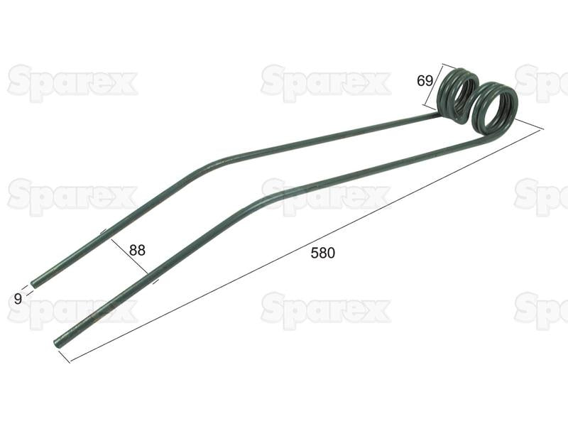 Mola - - - Comprimento:580mm, Largura:88mm, Ø9mm - Acessorios para Deutz-Fahr, Vicon Aplicavel em: 16606394 (S.21308)