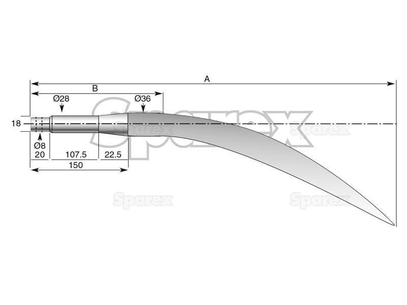 Bico - curva 680mm, Tamanho da rosca: - (Estrela) Aplicavel em: 5068018 (S.21507)