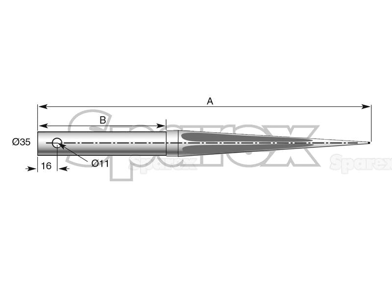 Bico - Direita 850mm, Tamanho da rosca: - (Estrela) (S.21512)