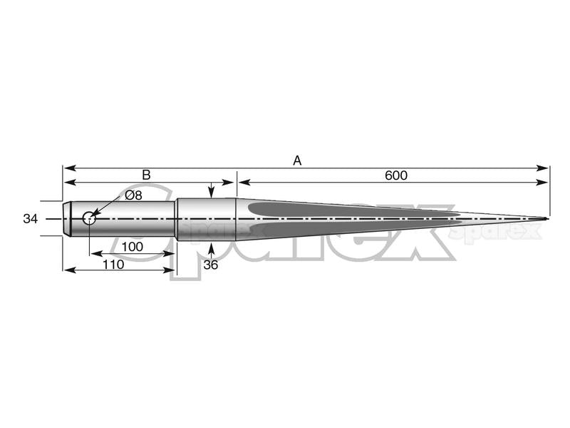 Bico - Direita 1100mm, (Estrela) (S.21521)