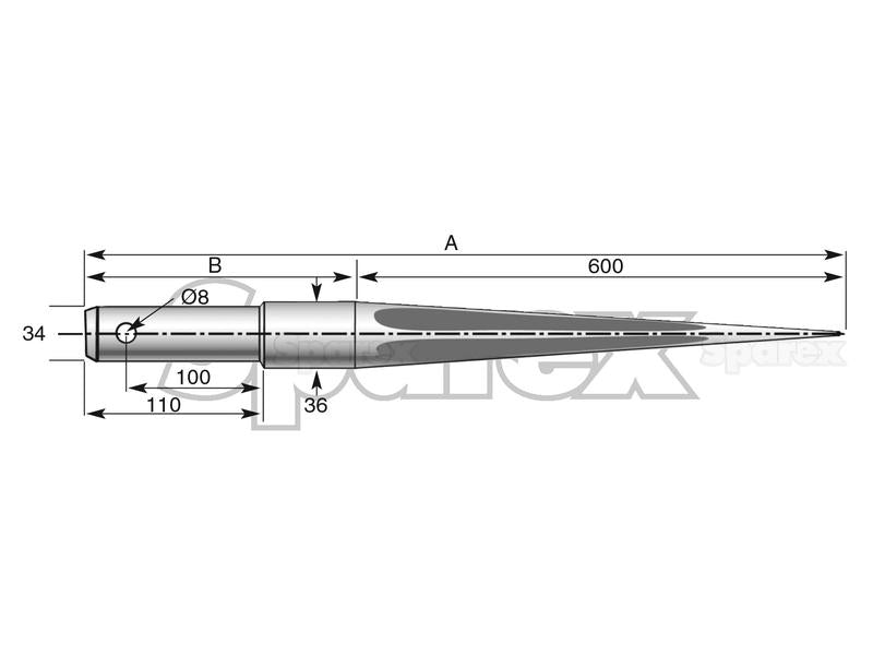 Bico - Direita 1300mm, (Estrela) (S.21522)