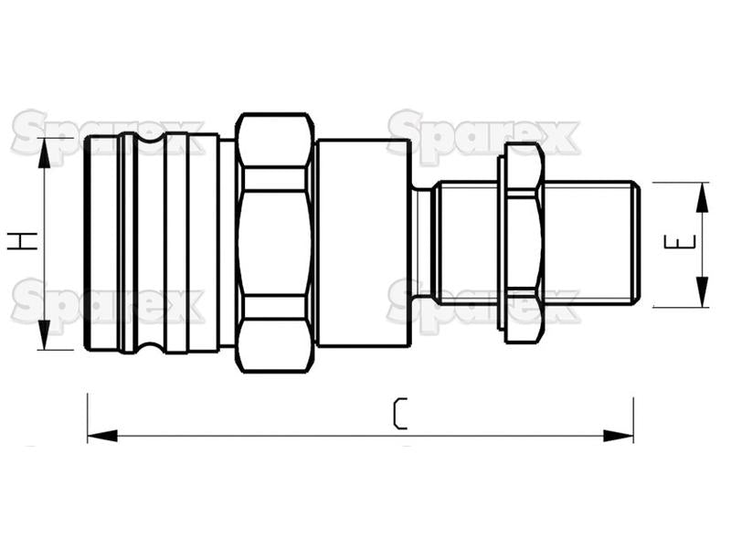 Sparex Acoplamento de travão de reboque Macho 1/2'' BSP Male Bulkhead (Agripak 1 un.) (S.21750)