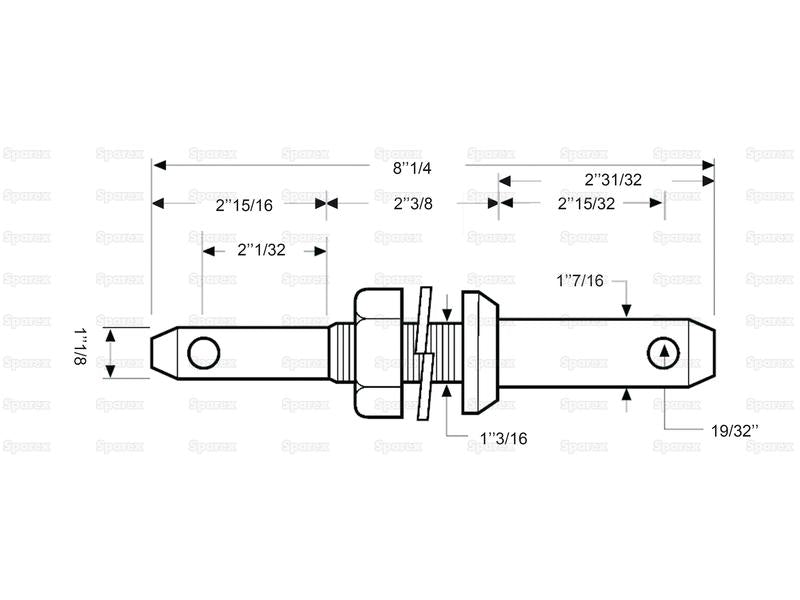 Munhao - Categoria dupla 28 - 36x209mm, Tamanho da rosca M30x42mm Tamanho da rosca 2/3 (S.21756)