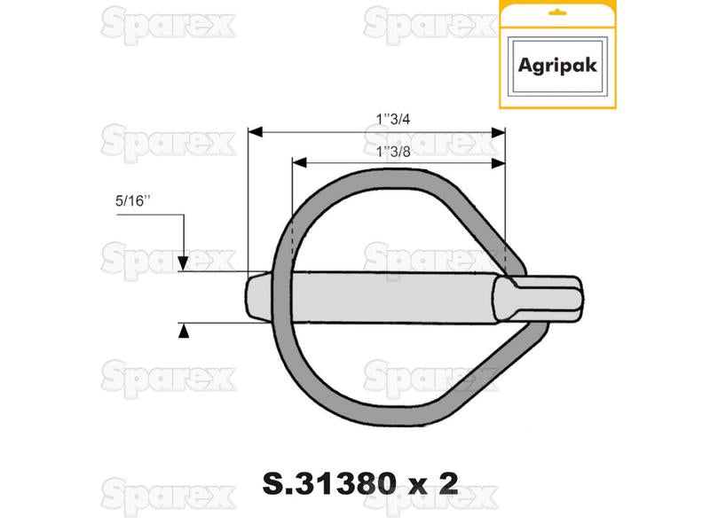 Cavilha Ø7.5mm x 44mm (2 un Agripak) (S.22536)