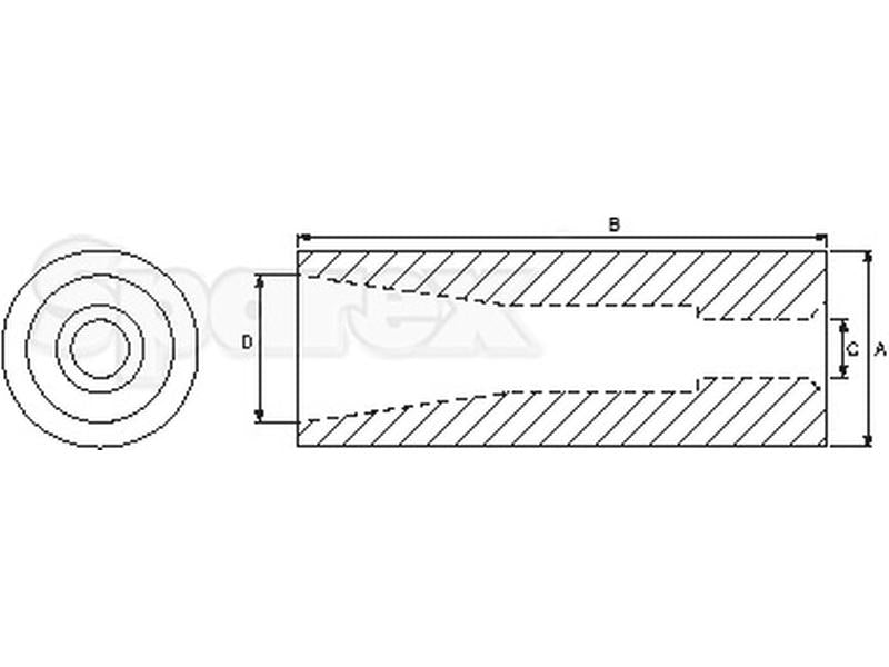 Casquilho reforçado - Ø50 x 110mm (Cone 1) (S.22829)