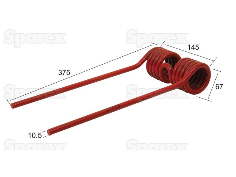 Mola - Esq./Dir. - Comprimento:375mm, Largura:145mm, Ø10.5mm - Acessorios para Claas, Bautz Aplicavel em: 9569070 (S.22838)