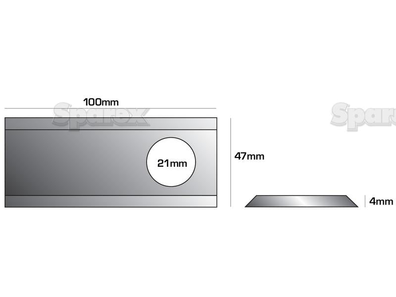 Faca - Faca torcida - 100 x 47x4mm - Orifício Ø21mm - Direito - Acessorios para Pottinger Aplicavel em: 434974 (S.22842)