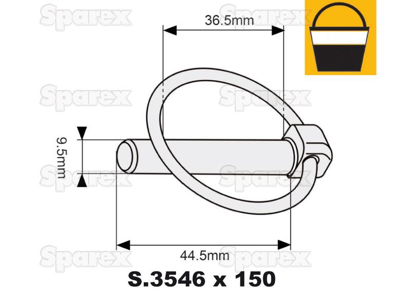 Cavilha de mola Ø9.5mm x 44.5mm (150 un Balde pequeno) (S.23171)