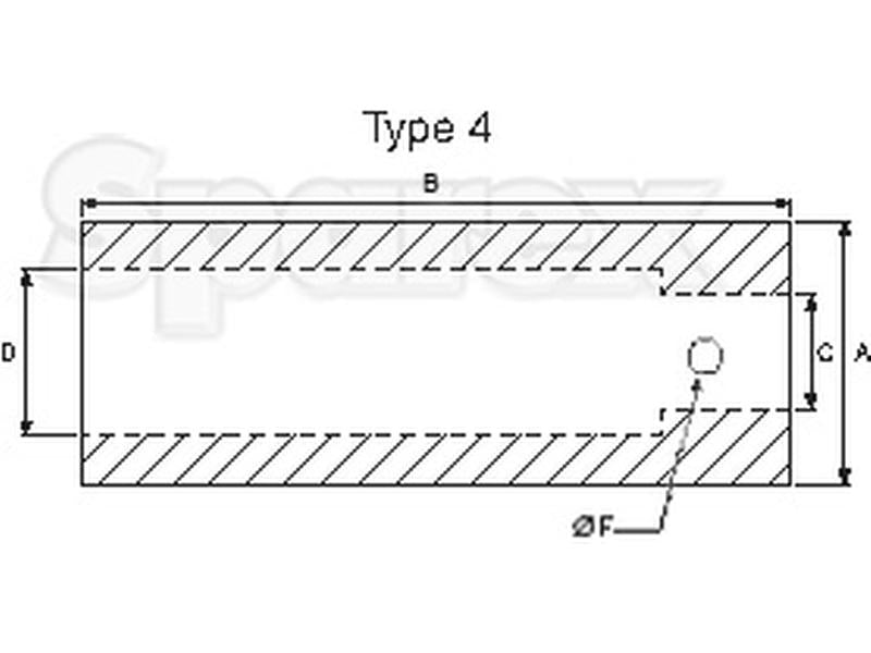 Casquilho bico do carregador frontal - Ø60 x 160mm (Ø45/38) (S.23573)