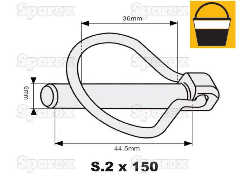 Cavilha mola tipo Pêra Ø6mm x 44.5mm (150 un Balde pequeno) (S.23)