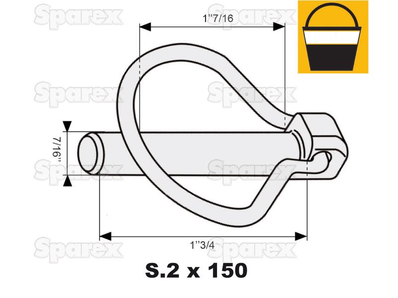 Cavilha mola tipo Pêra Ø6mm x 44.5mm (150 un Balde pequeno) (S.23)