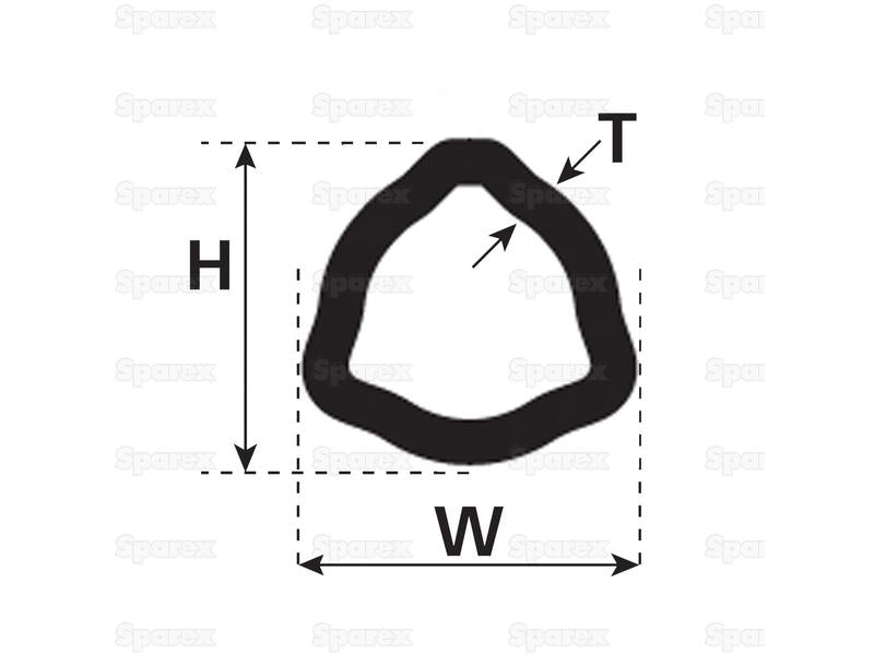 Tubo cardan - Triangular Perfil de tubo , Comprimento: 1M (12508) (S.24814)