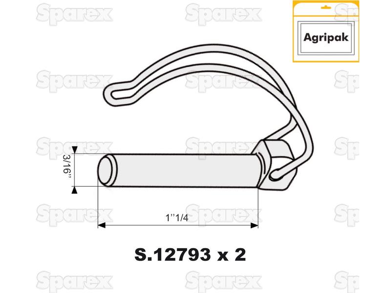 Cavilha para Tubo Ø4.5mm x 32mm (2 un Agripak) (S.25793)