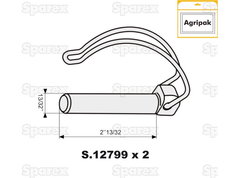 Cavilha para Tubo Ø10mm x 60mm (2 un Agripak) (S.25799)