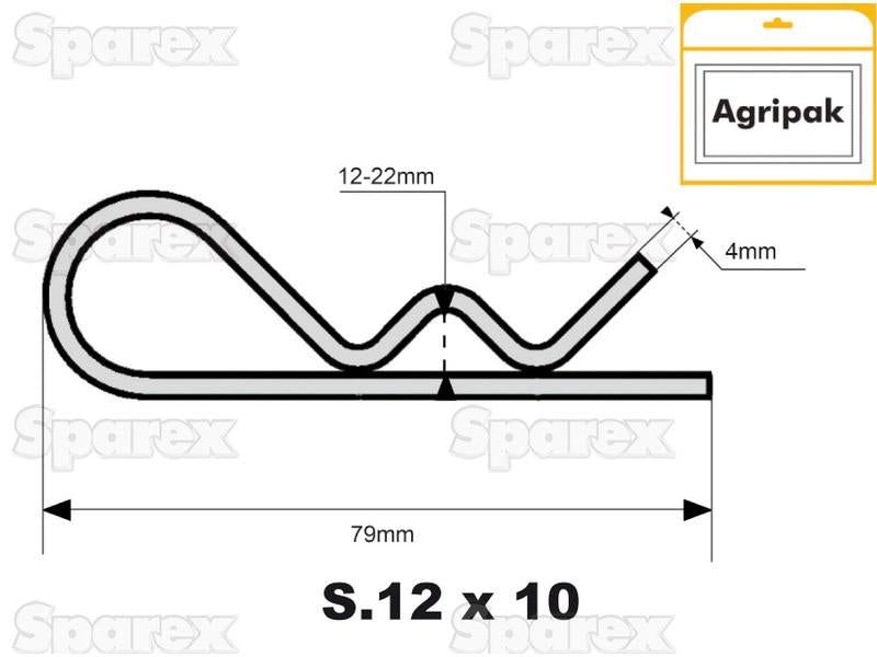 Agripak 10 un cavilhas tipo R Ø4mm (S.25812)