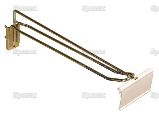 Gancho Euro com suporte de etiqueta de código de barras, fornecido com tag swing de plástico - 300mm (S.25819)