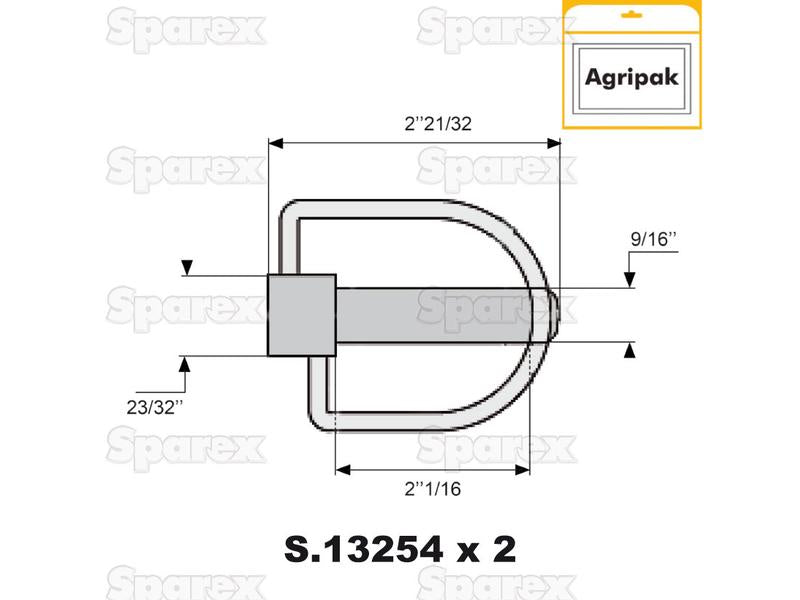 Cavilha estabilizador Ø14mm x 67mm (2 un Agripak) (S.25862)