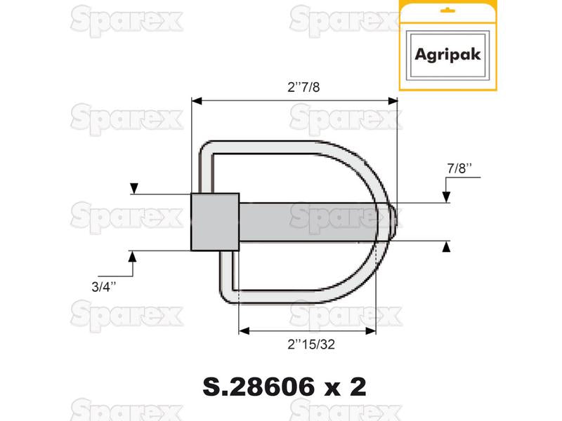 Cavilha estabilizador Ø19mm x 73mm (2 un Agripak) (S.25863)