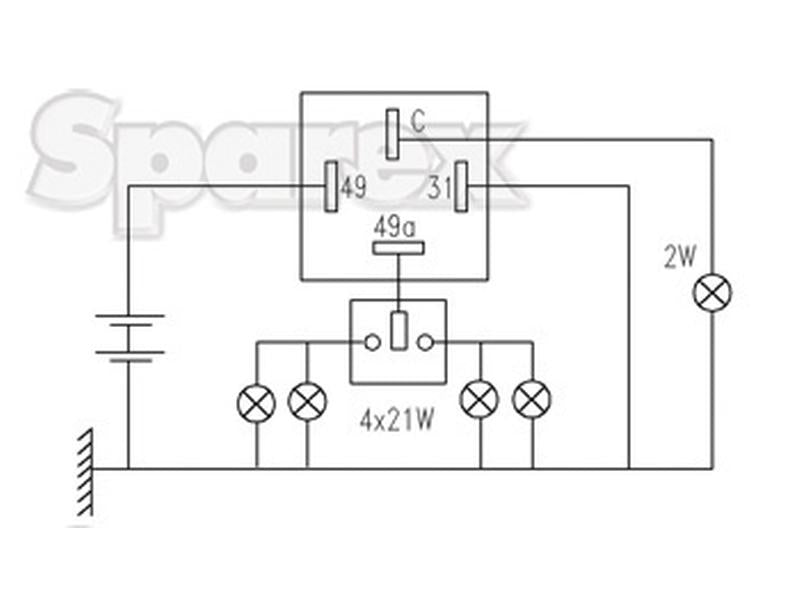 Relé de pisca-pisca Agripak - 21W-12V (S.26423)