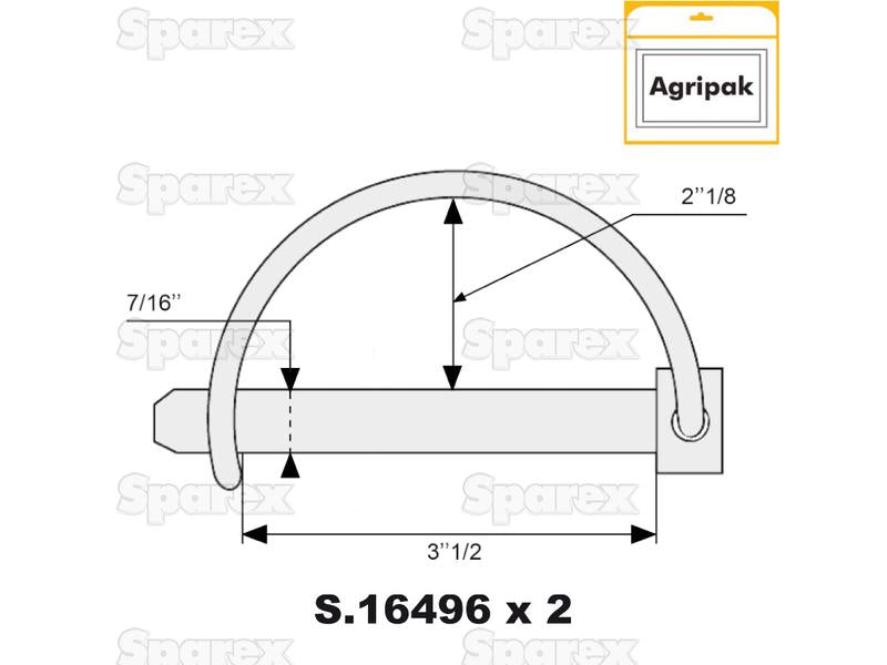 Cavilha Ø12.5mm x 62mm (2 un Agripak) (S.26496)