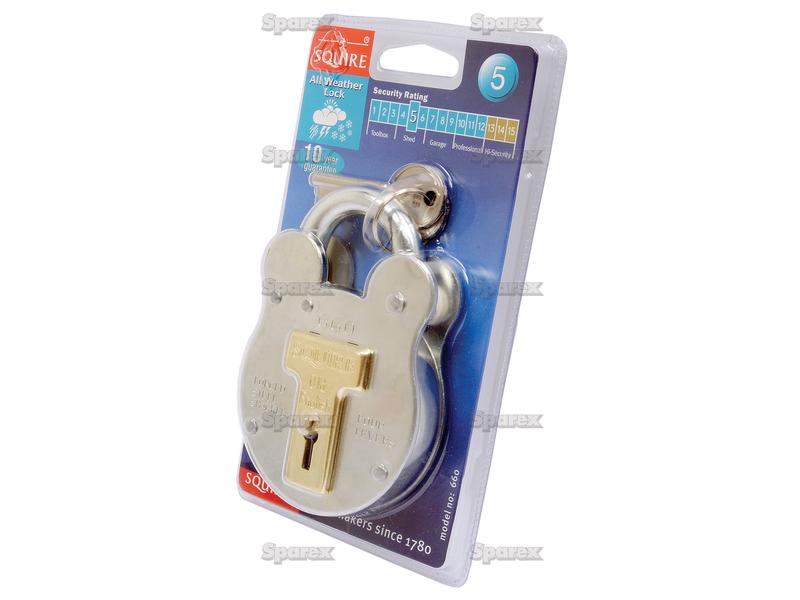 Squire Old English Padlock - Aço, Largura da estrutura em: 64mm (Classificação de segurança: 3) (S.26758)